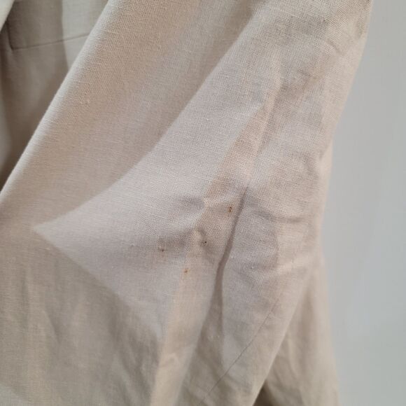 Kings Court Mens Size 52 Tall Linen Blend Blazer Cream - Picture 5 of 12